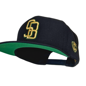 Olive and Gold Blk Snapback - Caps Sporting Hats