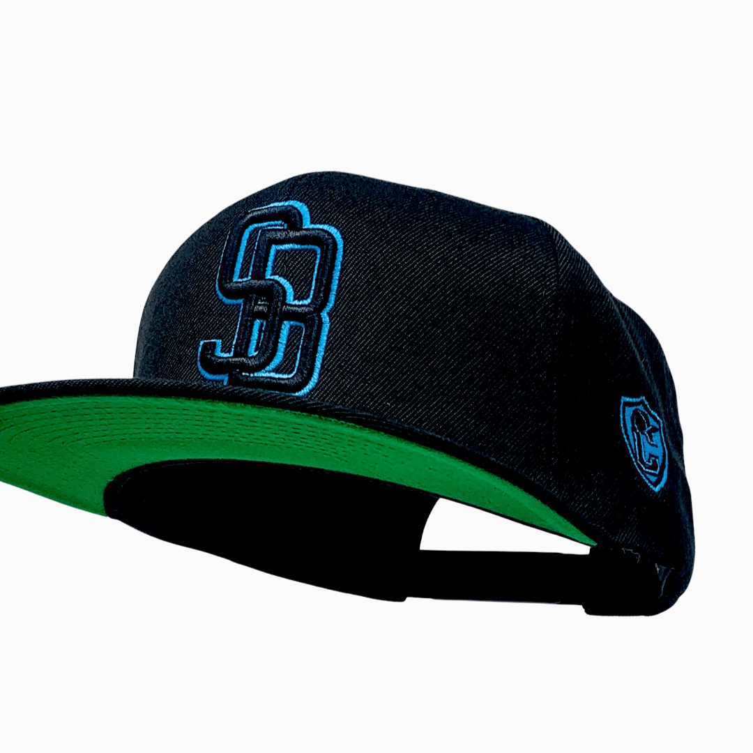 GunMetal Black SB Sky Blue Snapback – Caps Sporting Hats