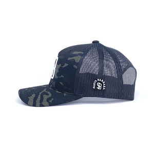 RPG-SB BLK CAMO Trucker Primacurve Snapback - Caps Sporting Hats