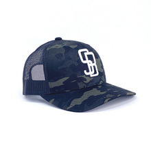 Load image into Gallery viewer, RPG-SB BLK CAMO Trucker Primacurve Snapback - Caps Sporting Hats