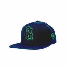 Load image into Gallery viewer, GunMetal Black SB Green Snapback