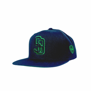 GunMetal Black SB Green Snapback