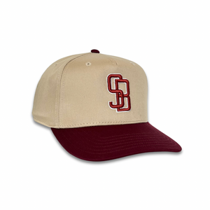 Los Arcos Santa Barbara Snapback Khaki Maroon - Caps Sporting Hats