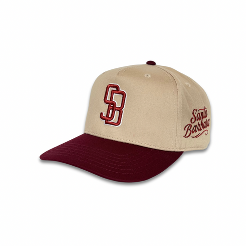 Los Arcos Santa Barbara Snapback Khaki Maroon - Caps Sporting Hats