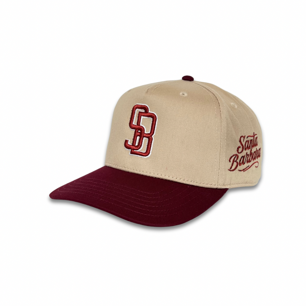 Los Arcos Santa Barbara Snapback Khaki Maroon - Caps Sporting Hats