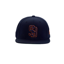 Load image into Gallery viewer, GunMetal Black SB Orange outline Snapback