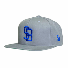 Load image into Gallery viewer, Battleship Grey Royal Blue SB Snapback - Caps Sporting Hats