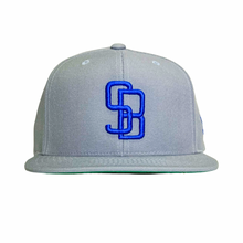 Load image into Gallery viewer, Battleship Grey Royal Blue SB Snapback - Caps Sporting Hats