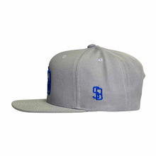 Load image into Gallery viewer, Battleship Grey Royal Blue SB Snapback - Caps Sporting Hats